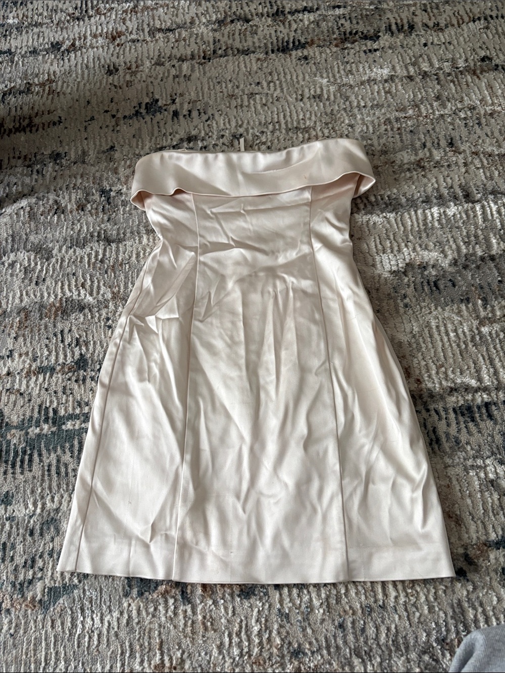 Aritzia Strapless Fold-Over Dress in Pale Blush